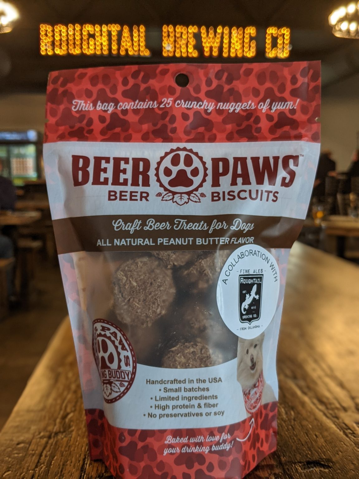 Beer Paws Dog Treats Peanut Butter Roughtail Brewing Company
